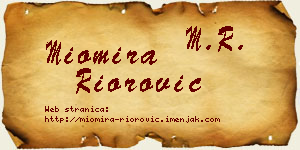 Miomira Riorović vizit kartica